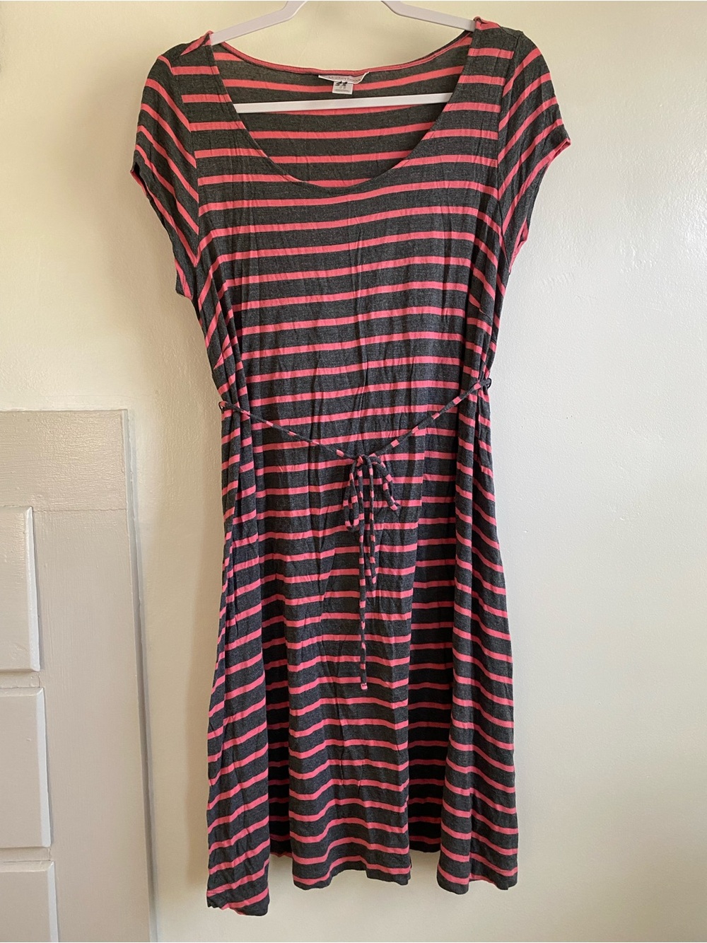 Striped Scoop Neck Maternity Dress